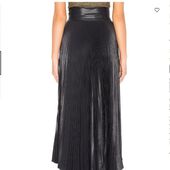 A.L.C. Eleanor Pleated High-Waist Midi Skirt in Midnight Colorway Size 2 - Picture 5 of 11